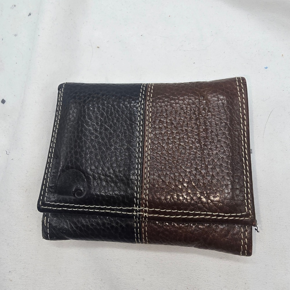 Carhartt Pebble Grain Trifold Wallet Men OS Black Brown Leather Rugged Workwear
